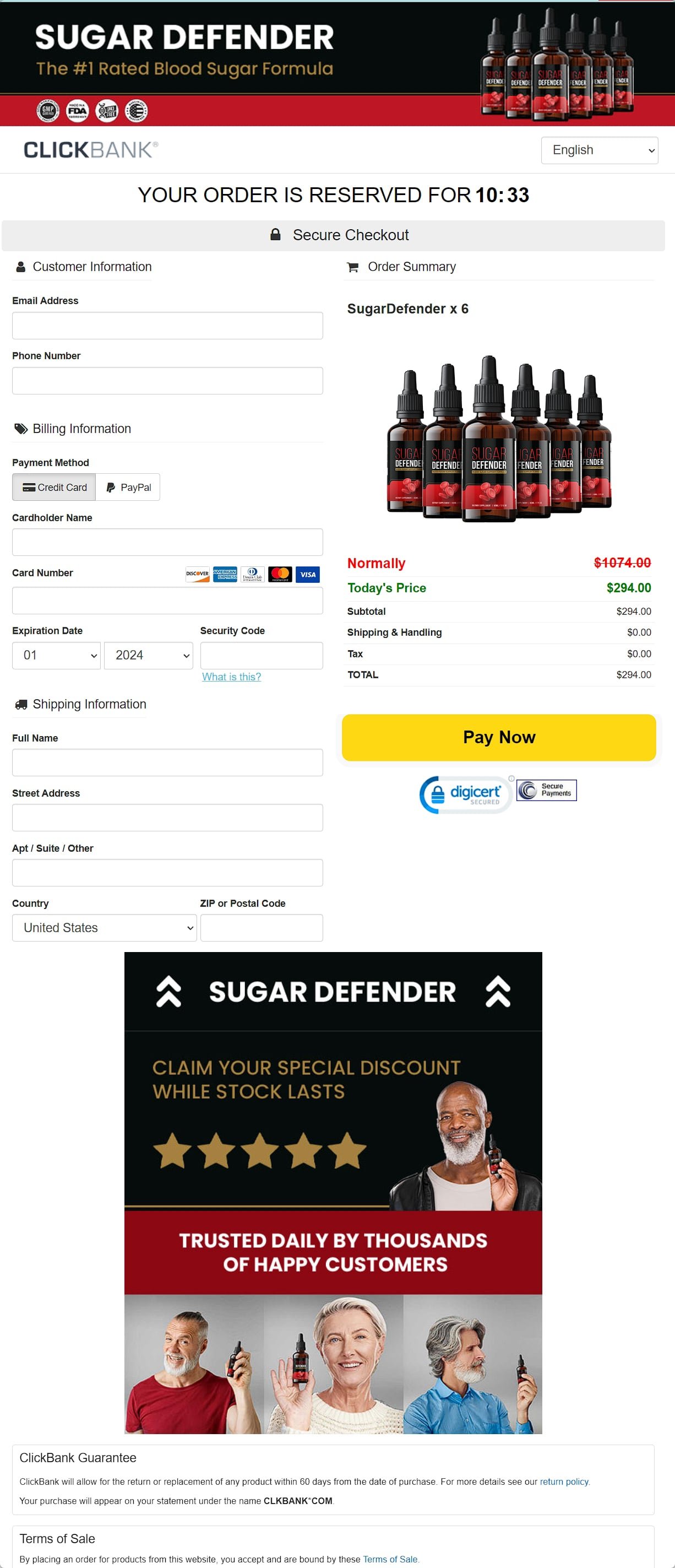 sugar defender official website page